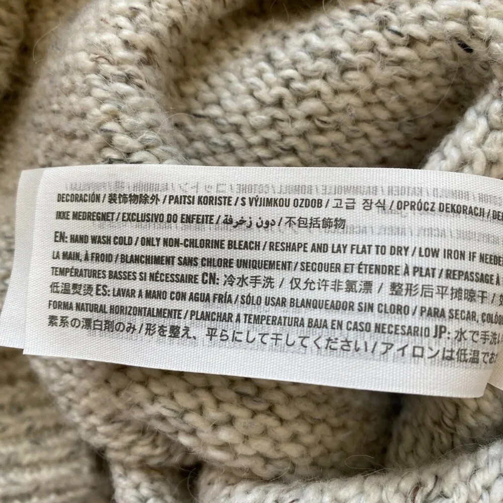 Abercrombie & Fitch Cowl Neck Fair Isle Knit Sweater Dress Womens Small Gray Y2K - Picture 13 of 13